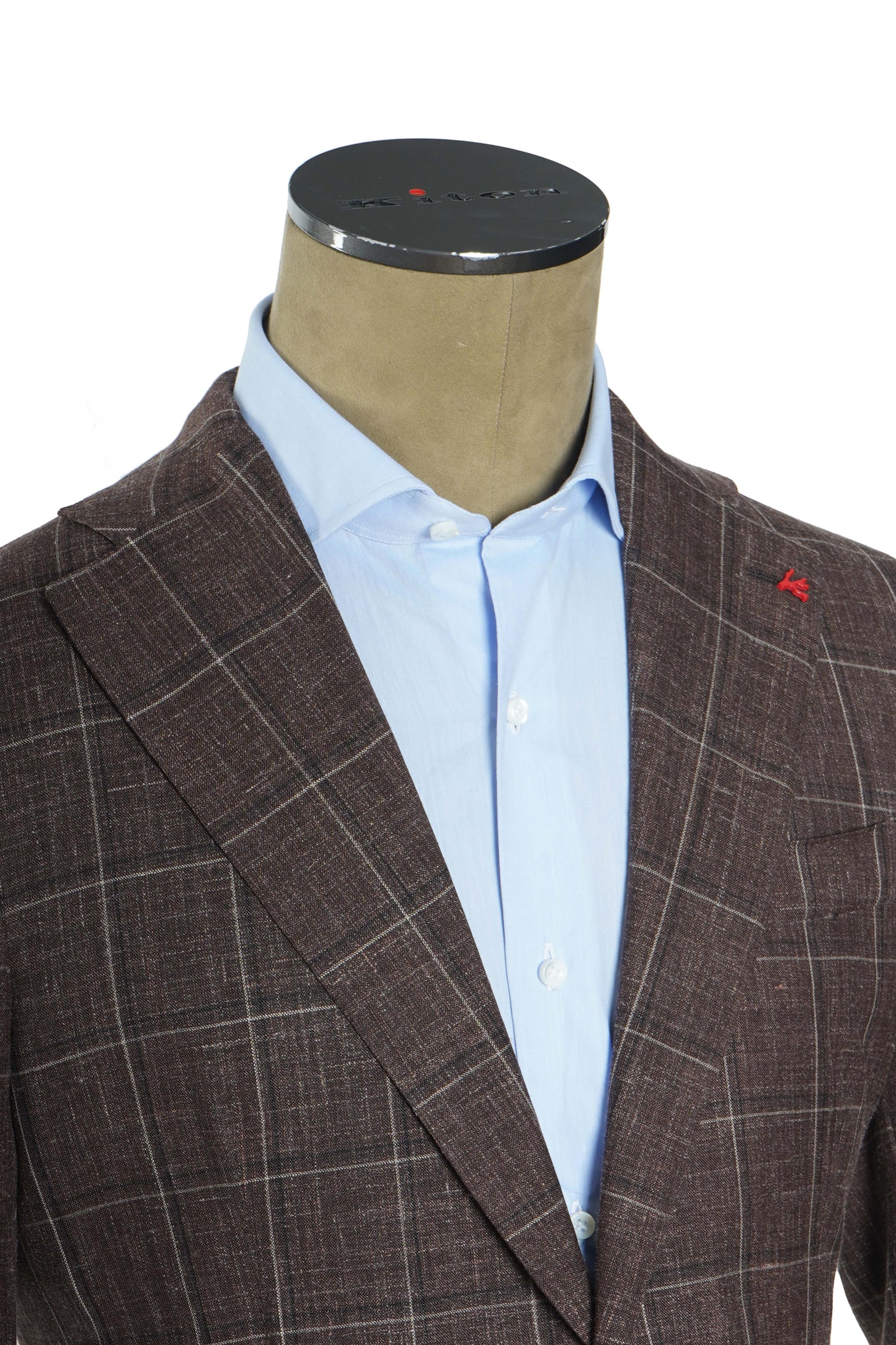 Isaia Double Windowpane Wool-Silk-Linen Suit
