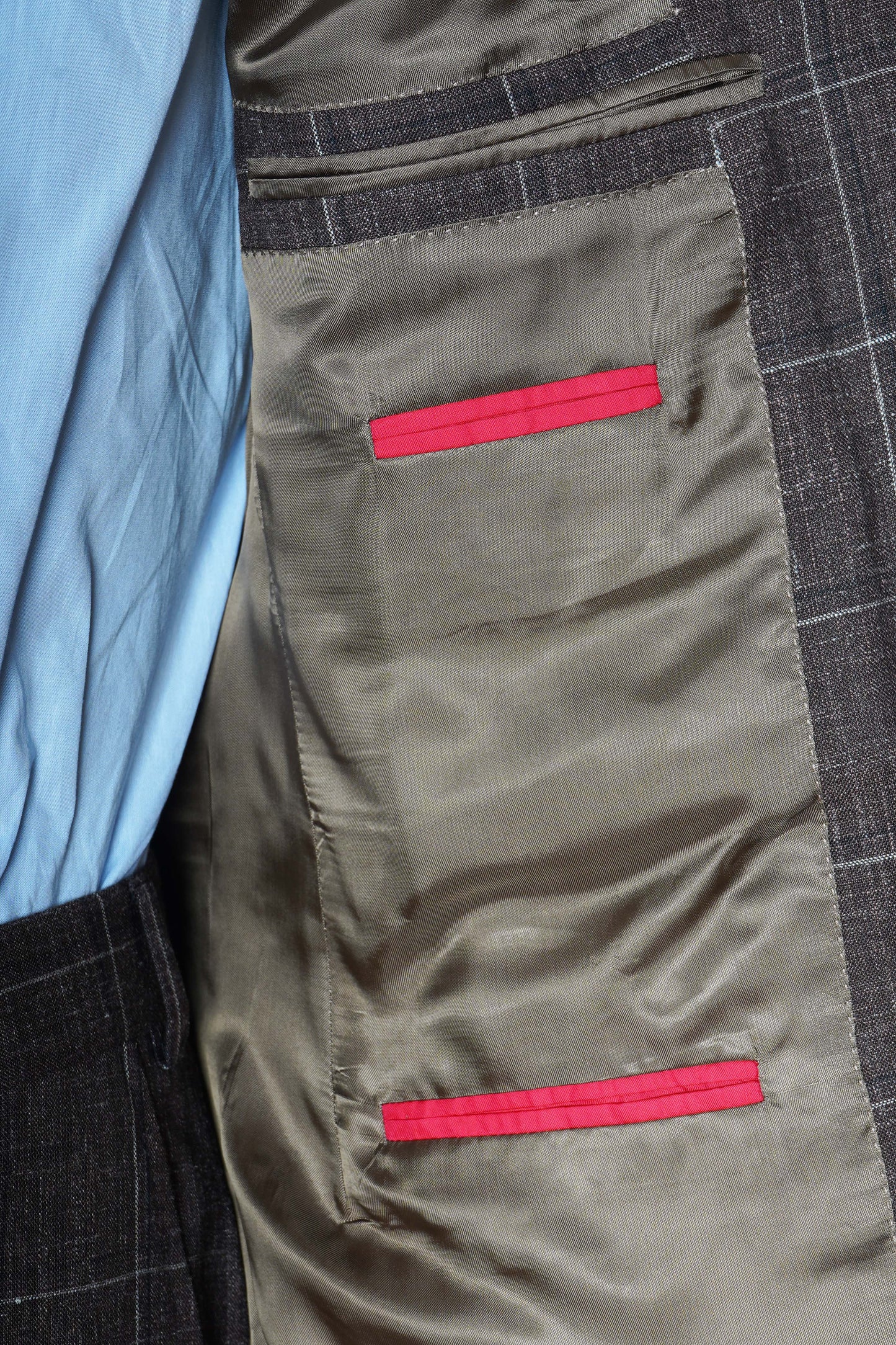 Isaia Double Windowpane Wool-Silk-Linen Suit