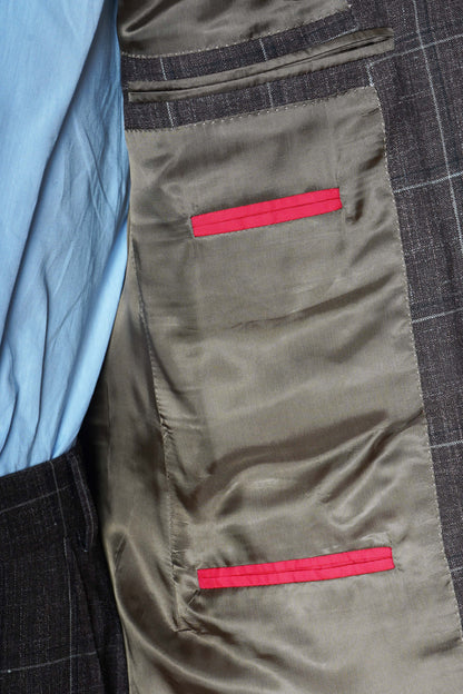 Isaia Double Windowpane Wool-Silk-Linen Suit